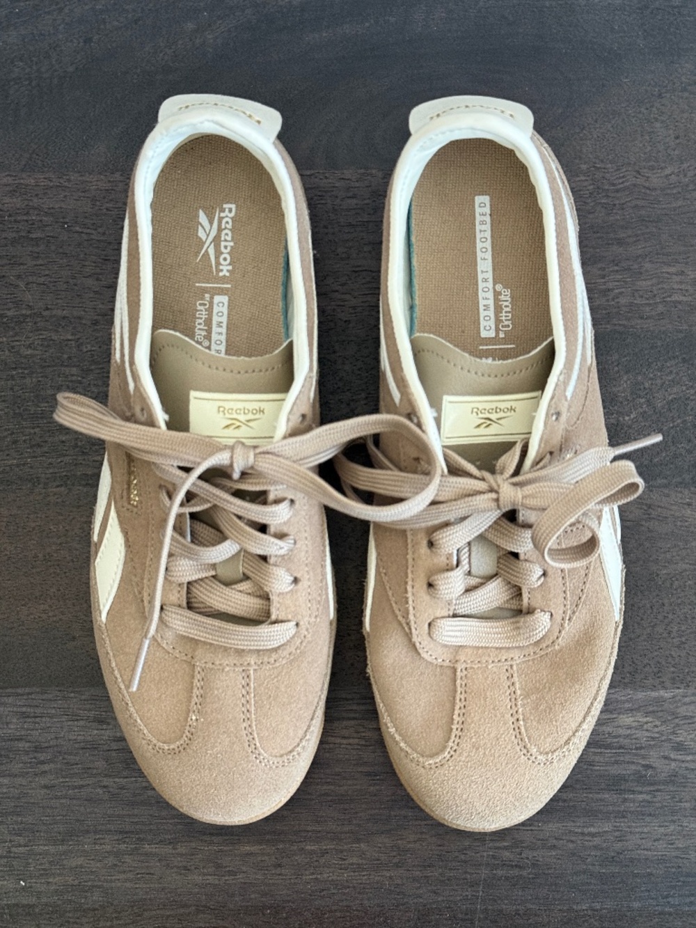 BNWOT Reebok sneakers in taupe color